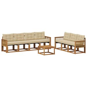 vidaXL Ensemble de canap&eacute;s d'ext&eacute;rieur 8 pc Naturel et Beige