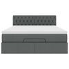 vidaXL Lit ottoman avec matelas gris fonc&eacute; 140x190 cm tissu