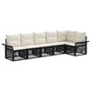 vidaXL Ensemble de canap&eacute; de jardin 6 pc Noir polyrotin