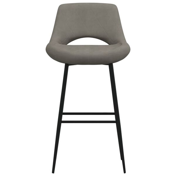 vidaXL Tabourets de bar lot de 2 gris fonc&eacute; velours