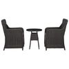 vidaXL Mobilier de bistro 3 pcs avec coussins R&eacute;sine tress&eacute;e Noir