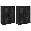vidaXL Armoires Murailles 2 pc Ch&ecirc;ne noir 69,5 x 34 x 90 cm