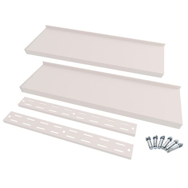 vidaXL Étagères murales flottantes à 2 niveaux 2 pcs Inox 200x30 cm