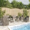 vidaXL Salon de jardin 8 pcs avec coussins R&eacute;sine tress&eacute;e Gris