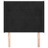 vidaXL T&ecirc;te de lit avec oreilles Noir 103x16x118/128 cm Velours