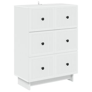 vidaXL Armoire &agrave; tiroirs Blanc 66 x 34,5 x 90 cm Bois d'ing&eacute;nierie