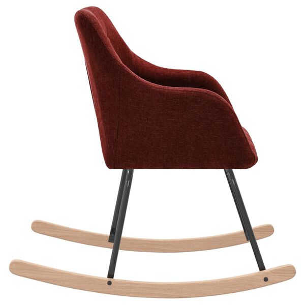 vidaXL Chaise &agrave; bascule Rouge bordeaux Tissu