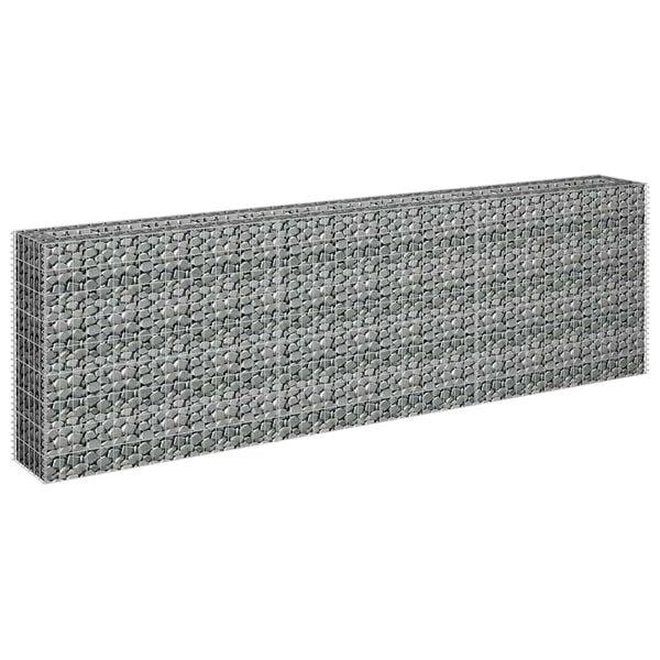 vidaXL Lit sur&eacute;lev&eacute; &agrave; gabion Acier galvanis&eacute; 270x30x90 cm