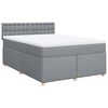 vidaXL Sommier &agrave; lattes de lit avec matelas Gris clair 140x200cm Tissu