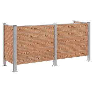 vidaXL Cl&ocirc;ture de poubelle Marron 237 x 85 x 115 cm Aluminium et WPC