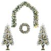 vidaXL Ensemble de mini sapins de No&euml;l 120 cm 275 LED Blanc chaud PVC