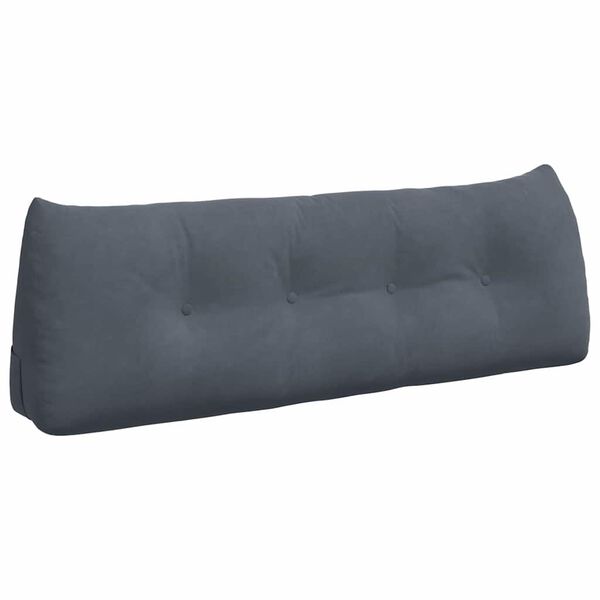vidaXL Coussin de Dos Gris fonc&eacute; 140 x 24 x 50 cm Velours