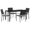 vidaXL Ensemble de salle &agrave; manger pour jardin 5 pc Noir et Gris Clair