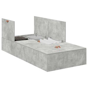 vidaXL Cadre de lit avec rangement avec porte Gris b&eacute;ton 80 x 200 cm