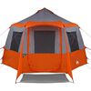 vidaXL Tente Cabane avec toit Gris et orange 405 x 405 x 273 cm