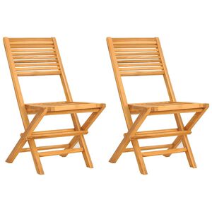 vidaXL Chaises pliantes (lot de 2) 47 x 62 x 90 cm, bois de teck massif