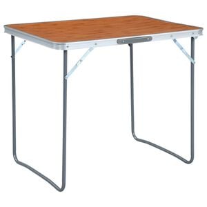 vidaXL Table pliable de camping avec cadre en m&eacute;tal 80x60 cm