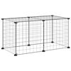 vidaXL Cage animaux de compagnie &agrave; 8 panneaux et porte Noir 35x35 cm