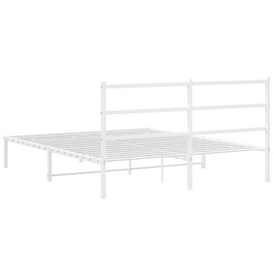 vidaXL Cadre de lit métal sans matelas et tête de lit blanc 150x200 cm