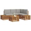 vidaXL Ensemble de canap&eacute;s d'ext&eacute;rieur 5 Pi&egrave;ce Gris Naturel et Clair