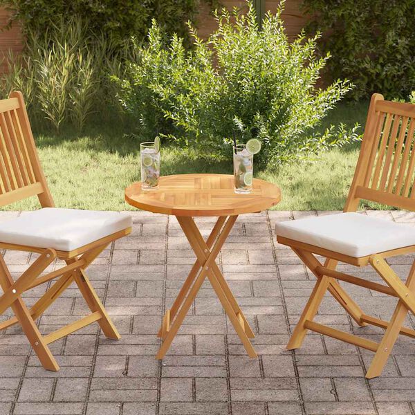 vidaXL Dessus de table Bois de teck solide Rond 2,5 cm 60 cm