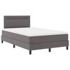vidaXL Lit &agrave; ressorts avec matelas Gris 120 x 200 cm Simili cuir