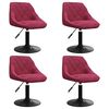 vidaXL Chaises &agrave; manger pivotantes lot de 4 rouge bordeaux velours