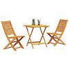 vidaXL Ensemble bistro pliant 3 pcs Marron Bois d'Acacia Massif