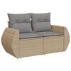 vidaXL Salon de jardin avec coussins 9 pcs beige r&eacute;sine tress&eacute;e