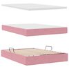 vidaXL Lit de Rangement avec matelas Rose 140 x 190 cm Velours