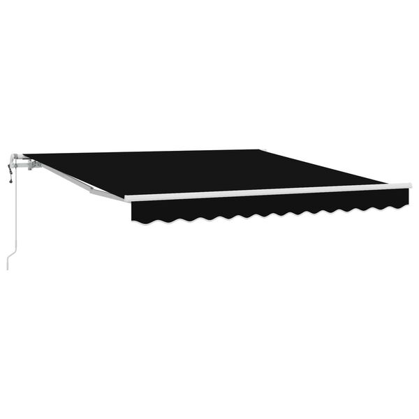 vidaXL Auvent Rétractable Noir 350 x 250 cm Tissu et acier