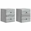 vidaXL Cabinet de chevet mural 2 pc Sonoma gris 34,5 x 33 x 40 cm