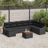 vidaXL Ensemble de canap&eacute; de jardin 9 pcs Noir