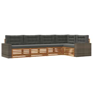 vidaXL Ensemble de canap&eacute;s d'ext&eacute;rieur 5 pc Naturel et Anthracite