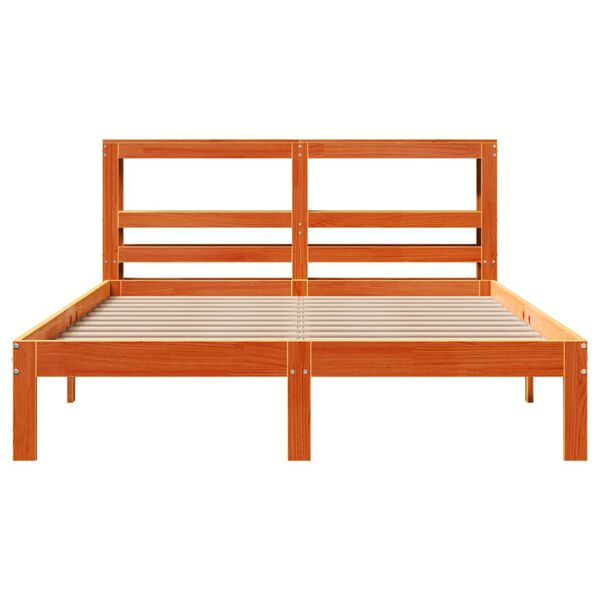 vidaXL Cadre de lit sans matelas cire marron 120x200cm bois pin massif