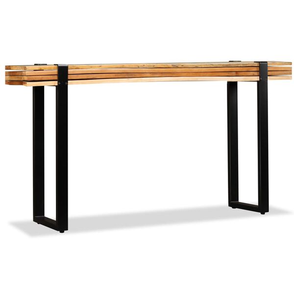 vidaXL Table console Bois de r&eacute;cup&eacute;ration massif r&eacute;glable