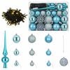 vidaXL Ensemble de Boules de No&euml;l 61 pc Turquoise Diam. 6 cm Plastique