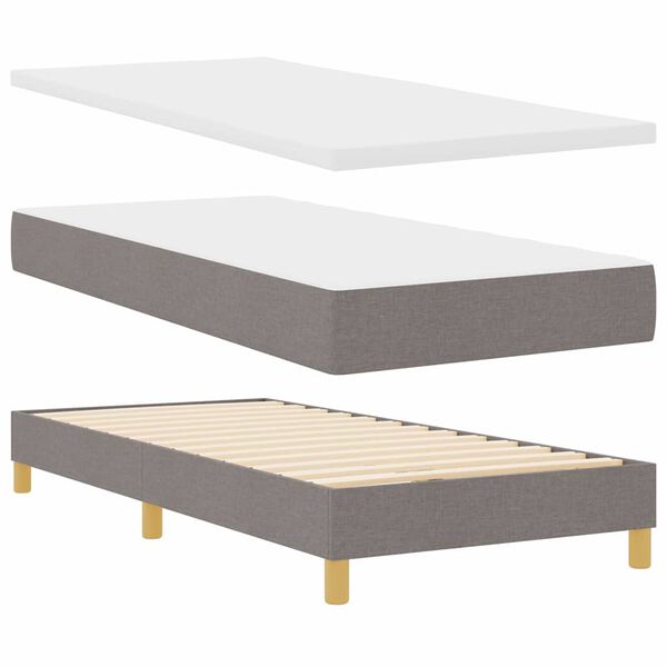 vidaXL Lit &agrave; Ressorts avec matelas Taupe 80 x 200 cm tissu