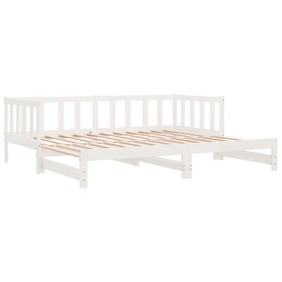 vidaXL Lit coulissant blanc bois de pin massif 2x(90x200) cm