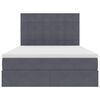 vidaXL Lit avec rangement et LED Gris fonc&eacute; 140 x 190 cm Velours