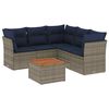 vidaXL Salon de jardin 6 pcs avec coussins gris r&eacute;sine tress&eacute;e