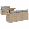 vidaXL Ensemble de canap&eacute; de jardin 6 pc Beige et Gris clair polyrotin
