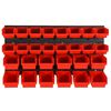 vidaXL Ensemble d'étagères d'atelier 30 pcs Rouge et noir 77x39 cm PP