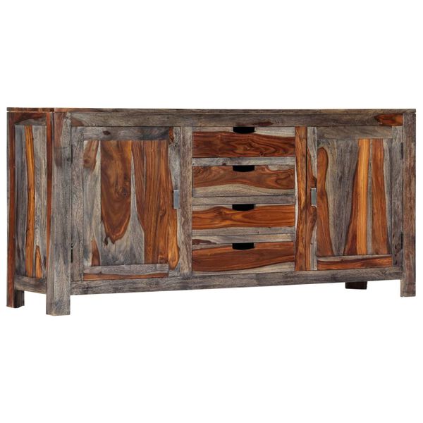 vidaXL Buffet gris 160x40x75 cm bois de sesham massif