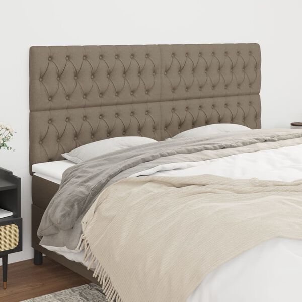 vidaXL T&ecirc;te de lit Taupe 200x7x118/128 cm Tissu