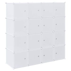 vidaXL Cubes de rangement 16 pcs avec tiges de suspension PP