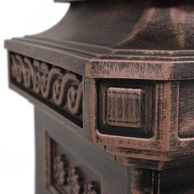 vidaXL Boîte aux lettres à pilier Aluminium Vintage Bronze antirouille