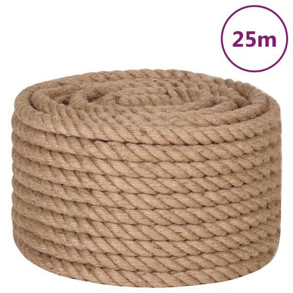 vidaXL Corde de jute 25 m de long 16 mm d'épaisseur