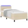 vidaXL Lit &agrave; ressorts avec matelas avec LED Cr&egrave;me 90 x 190 cm tissu