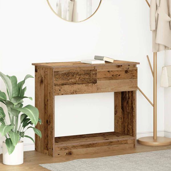 vidaXL Table console avec tiroirs vieux bois 85,5x38,5x74,5 cm